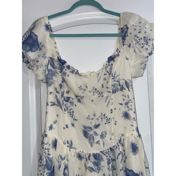 Reformation Davonne Women’s Floral Mini Dress Size 6 NWT Drop Waist Sweetheart - Picture 2 of 12